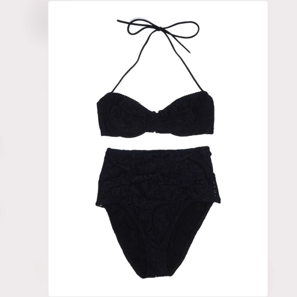 Shoshanna Eyelet High Waisted Two Piece Bikini